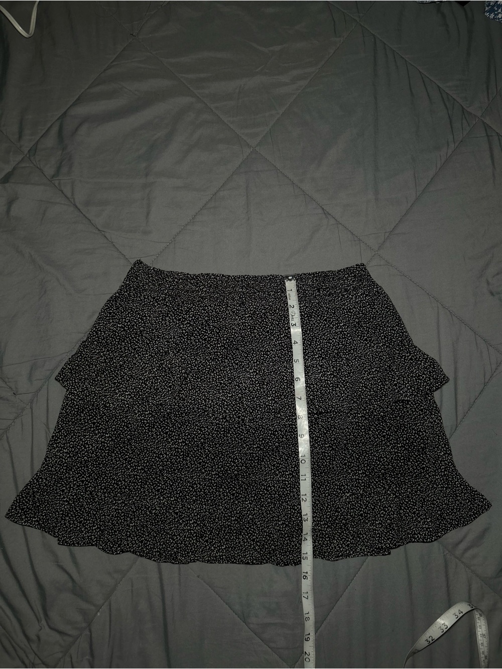Black leopard print Ruffle Tiered Mini Skirt - Picture 9 of 9